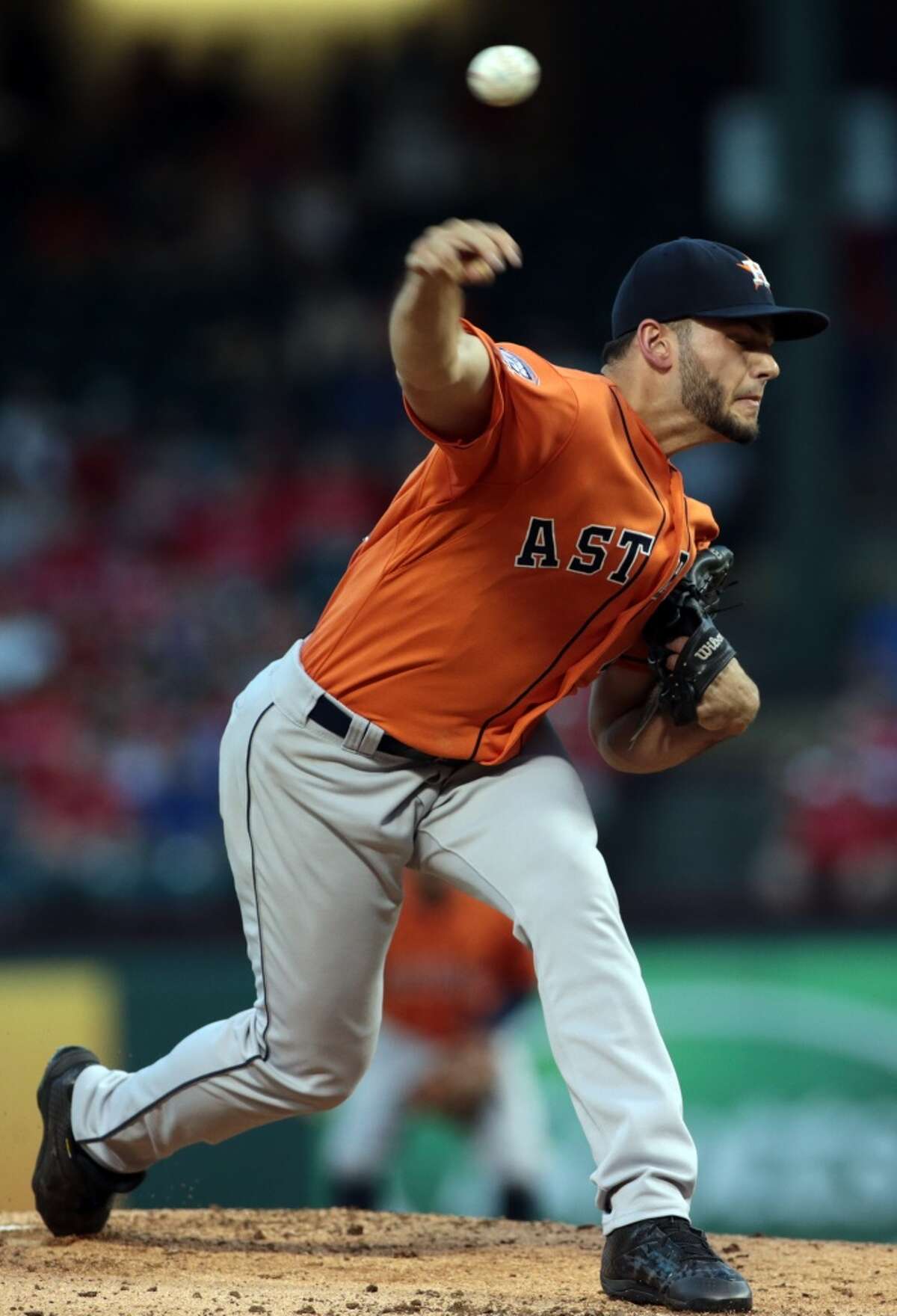 ARLINGTON, TX - SEPTEMBER 17: Lance McCullers #43 of the Houston Astros throws in the first inning against the Texas Rangers at Global Life Park in Arlington on September 17, 2015 in Arlington, Texas. (Photo by Rick Yeatts/Getty Images)