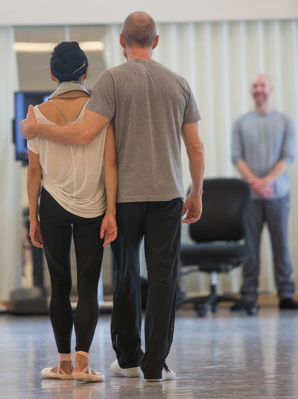 Frances Chung(left) stands next to William Forsythe during a rehearsal at Chris Hellman Center for Dance, home of the San Francisco Ballet, on Thursday, Sept. 17, 2015 in San Francisco, Calif. The most eagerly awaited event in the 2016 SF Ballet season is the North American premiere of William Forsythe?•s ?’Pas/Parts,?“ made originally for the Paris Opera Ballet.