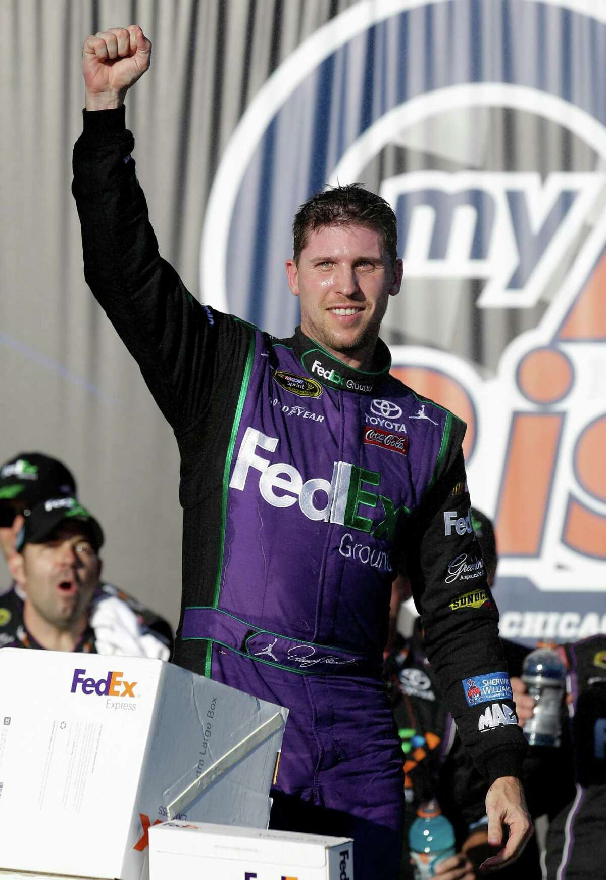 Denny Hamlin may not be getting around all that well off the track - he has a torn ACL from playing basketball last week - but he had the fastest car Sunday in the first race in the Chase.