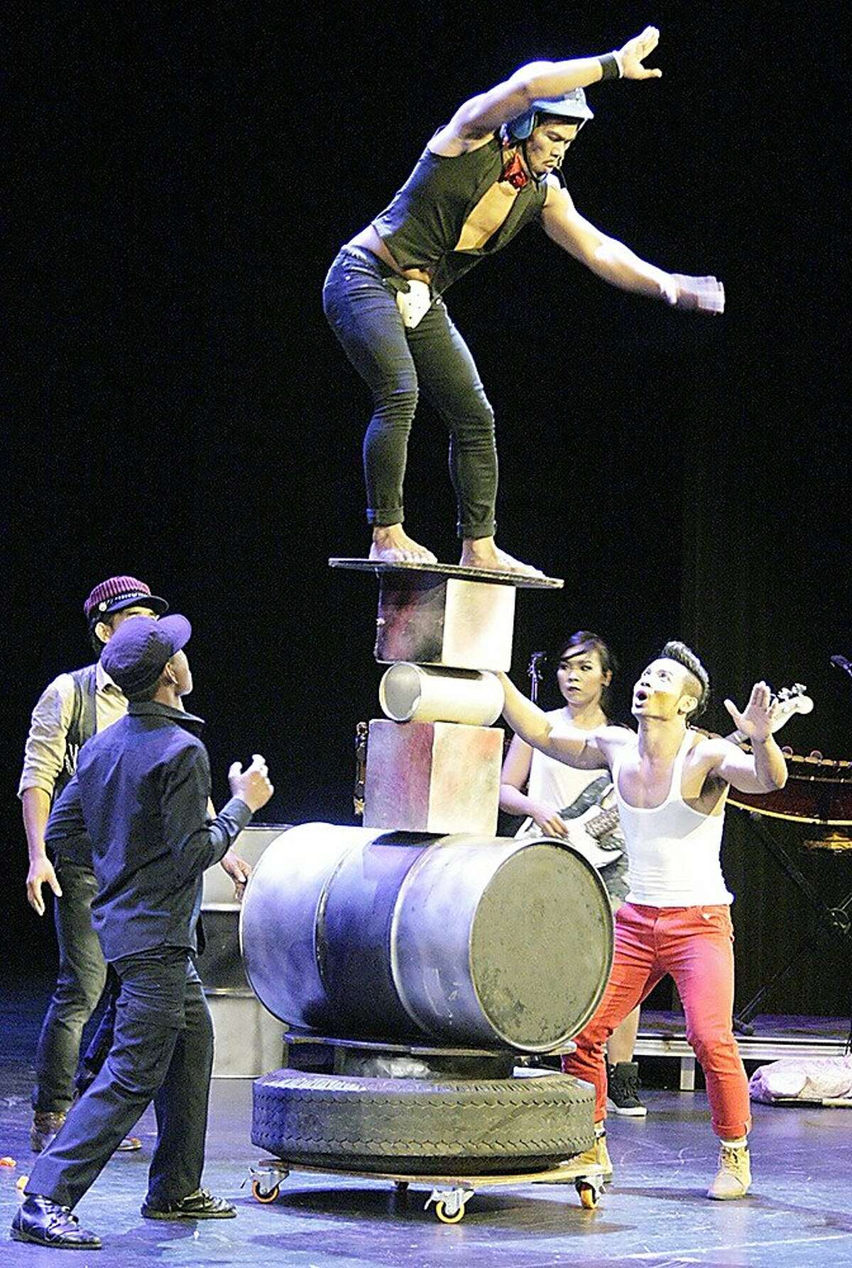 Phare, the Cambodian Circus, performing its show "Khmer Metal" at the first stop on its American tour, in Long Beach LONG BEACH - SEPTEMBER 20: PHARE, The Cambodian Circus, performs the US premiere of "Khmer Metal" at the Richard & Karen Carpenter Performing Arts Center at Cal State Long Beach in Long Beach, CA on September 20, 2015. (Photo: Michael Burr)