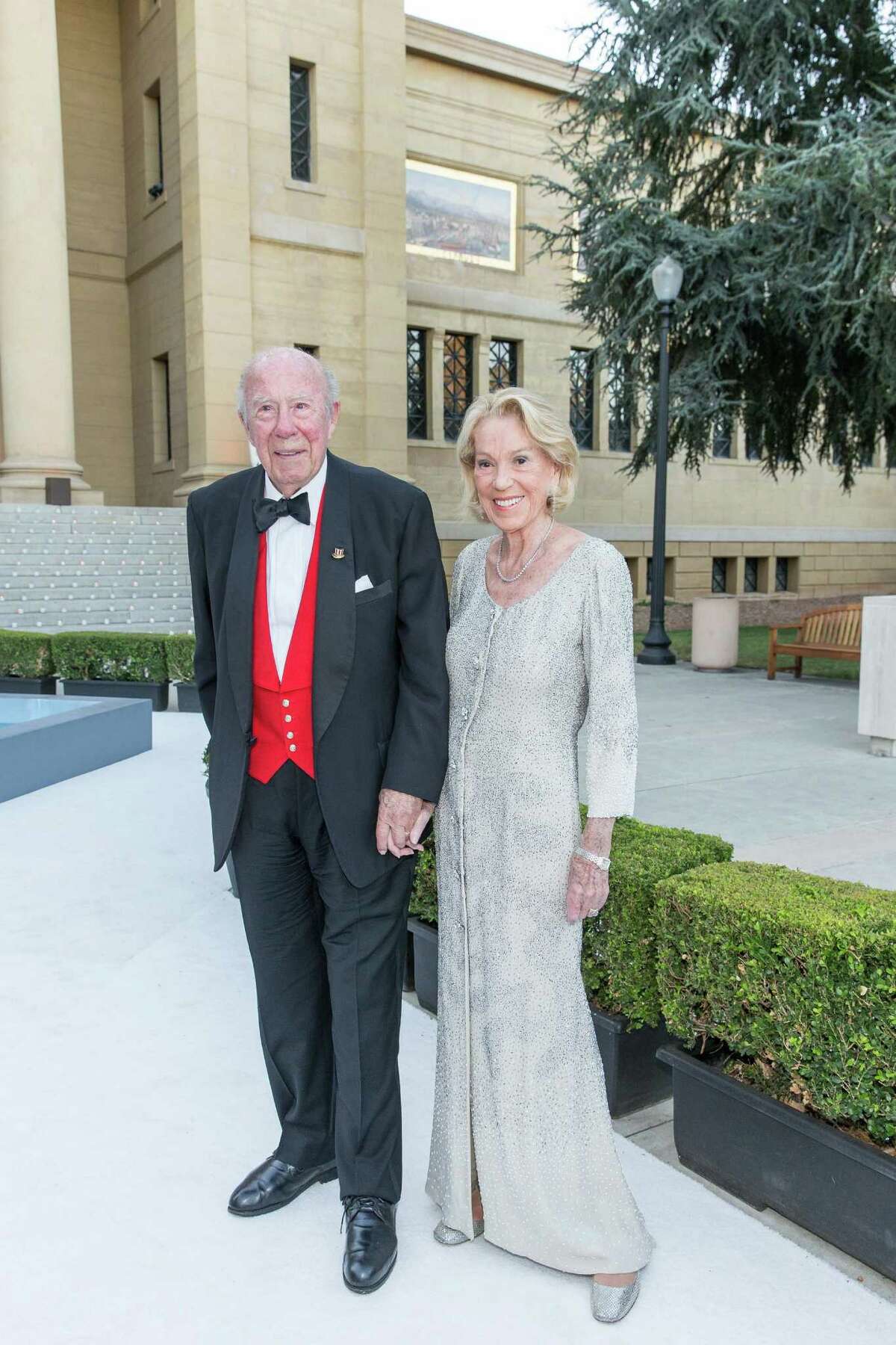 Former Secretary of State George Shultz, a Hoover Institution fellow at Stanford, and Charlotte Shultz, San Francisco chief of protocol, at Rodin by Moonlight at the Cantor Arts Center on Sept. 19.