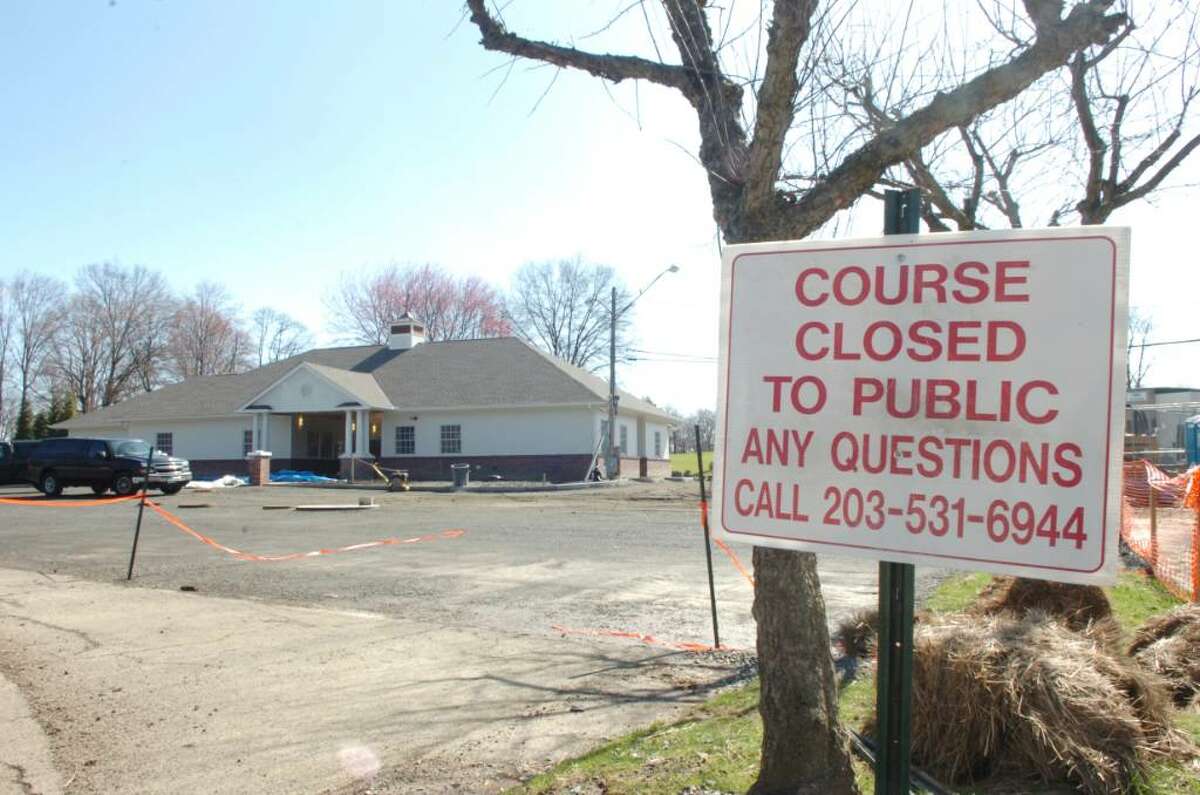 The Griffith E. Harris Memorial Golf Course, in Greenwich, on Wednesday, March 24, 2010, is closed to clean-up the damage due to the storm, and to finish the new building housing the pro shop, ticket widow, administration and the restrooms, on time for the traditional April start of the golf season.
