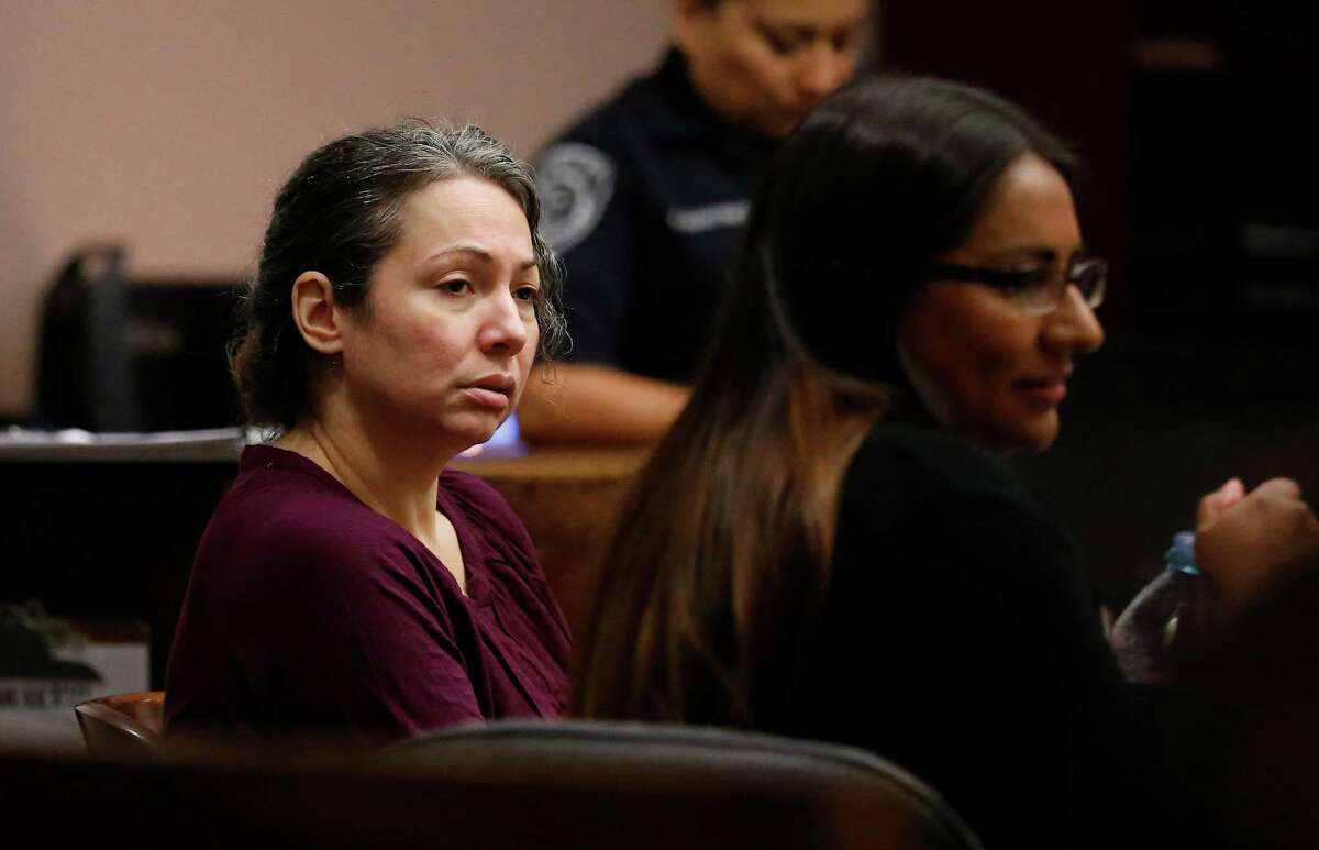 Closing arguments were held in Judge Sid Harle's courtroom where Bexar County prosecutors David Martin and Daniel Rodriguez are trying to seek one count of murder and one count of injury to an elderly individual against Rebecca Friese (pictured) at the Cadena-Reeves Justice Center on Thursday, Sept. 24, 2015. Friese's attorney Raymond Martinez argued to the jury that Friese was defending herself when she used a cooking pan to strike her 84-year-old mother, Lydia Friese, in the head at their apartment in March 2014. Lydia Friese lived for several weeks and passed away due to a pulmonary embolism or blood clot. Friese had plead not guilty on both indictments.