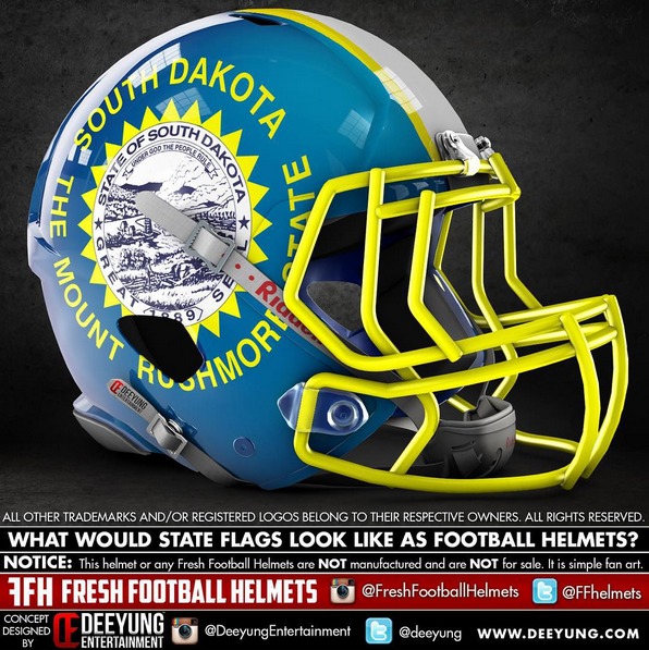 Football helmets redesigned to look like state flags