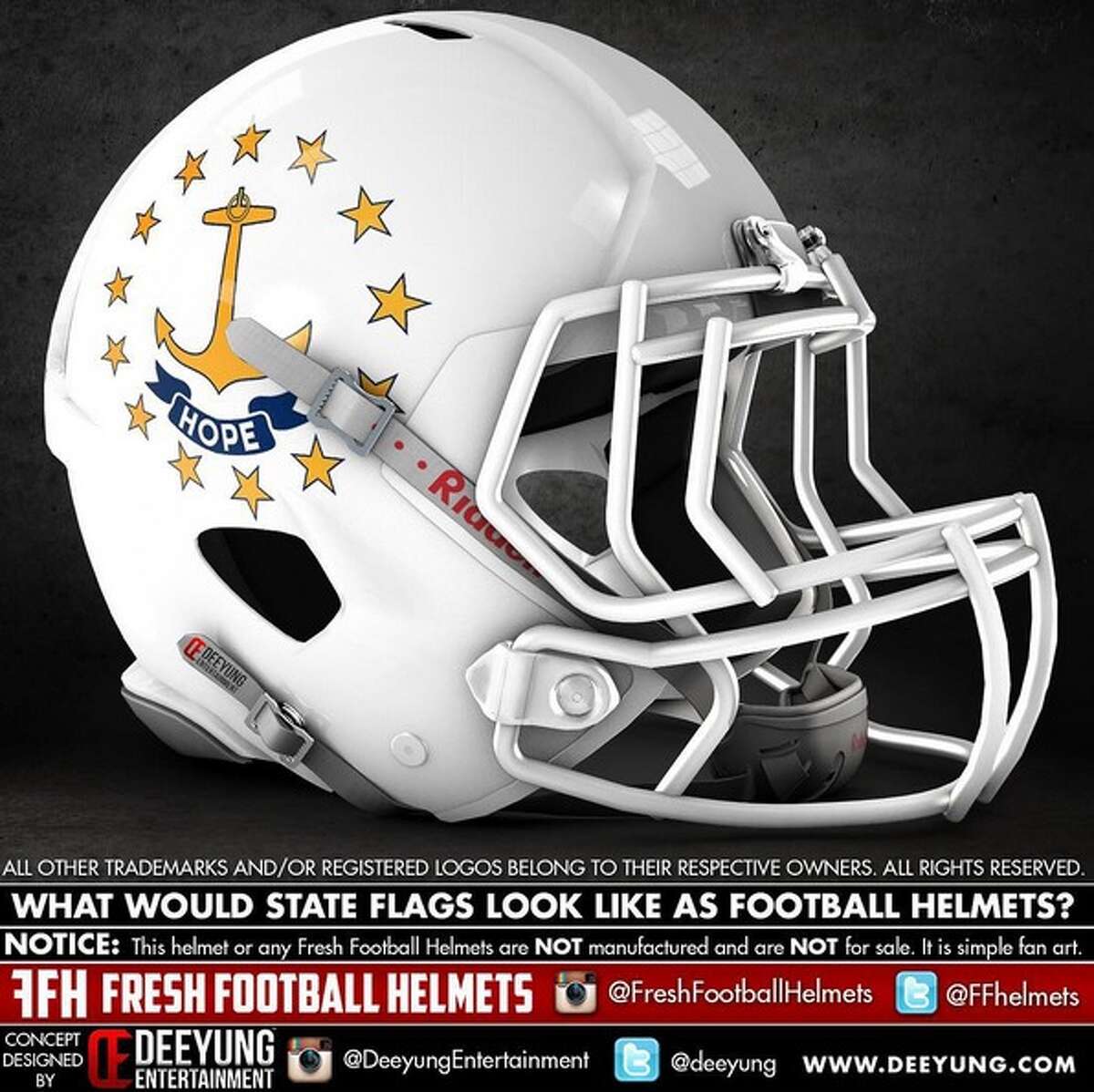 Football helmets redesigned to look like state flags