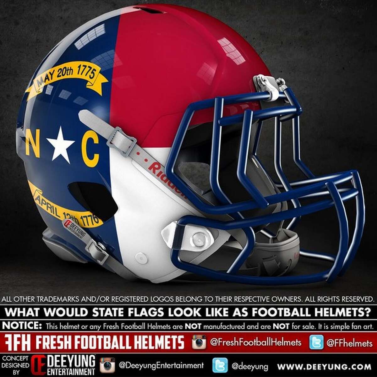 Football helmets redesigned to look like state flags