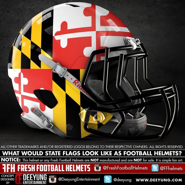 Football helmets redesigned to look like state flags