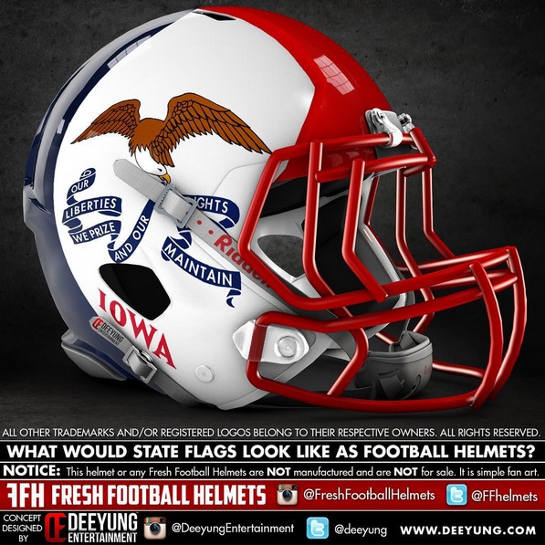 Football helmets redesigned to look like state flags