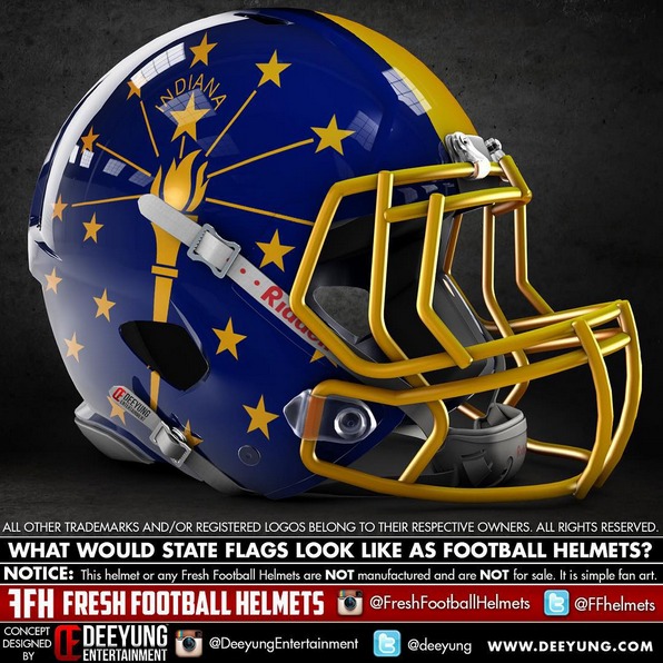 Football helmets redesigned to look like state flags