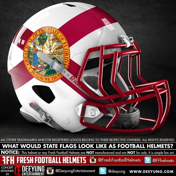 Football helmets redesigned to look like state flags