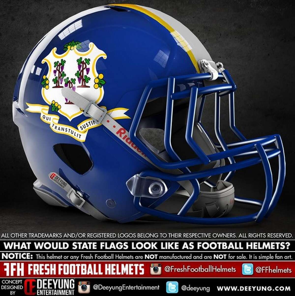 Football helmets redesigned to look like state flags