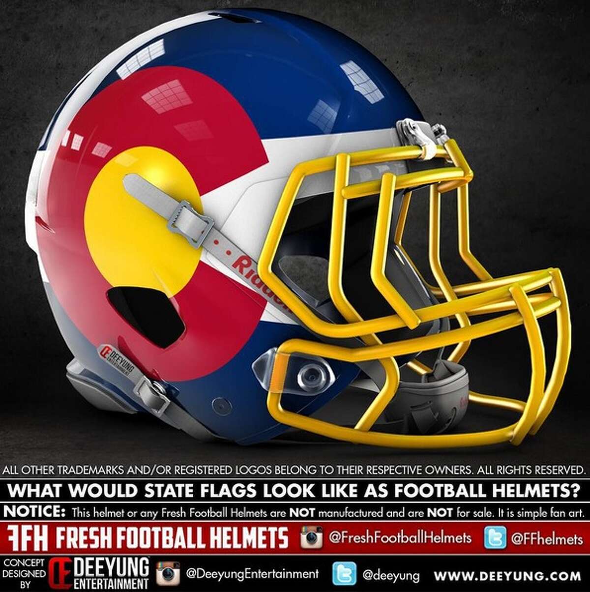 Football helmets redesigned to look like state flags