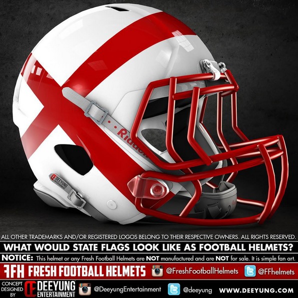 Football helmets redesigned to look like state flags