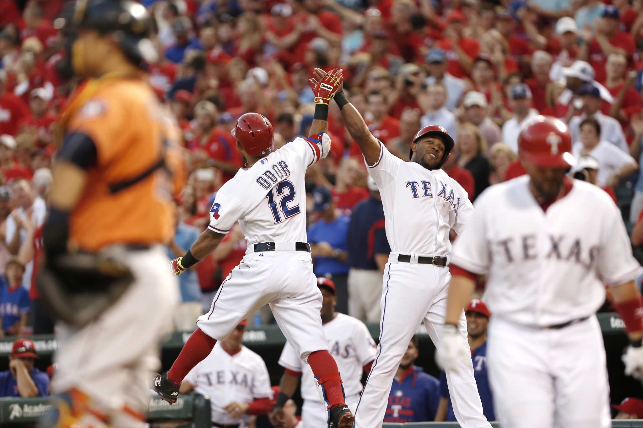 Elvis Andrus and Rougned Odor were so excited about the sweep
