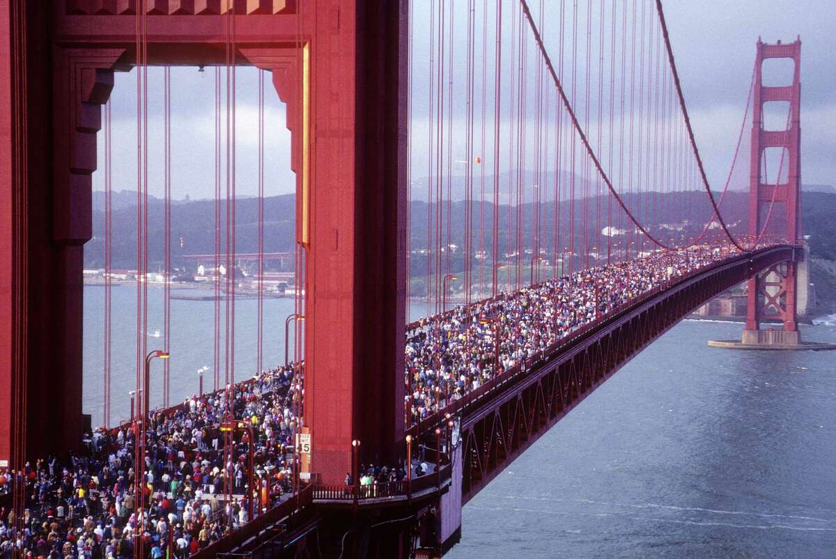 The Golden Gate Bridge 50th Anniversary Bridge Walk in May 1987.
