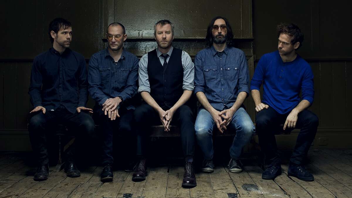 The National, with Matt Berninger (center), performs at the Greek Theatre in Berkeley on Apr. 26-27.