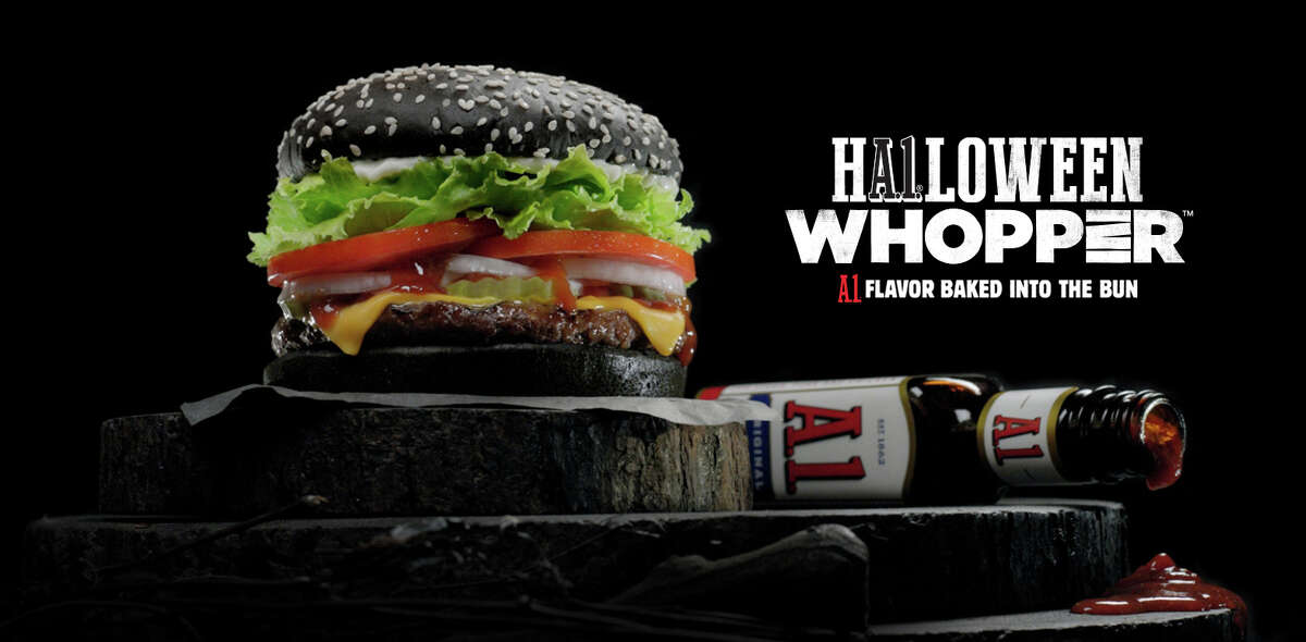 Starting Sept. 28, Burger King began offering a Halloween Whopper made with a black bun in restaurants across the United States. The buns have A.1. steak sauce baked into them to create the pitch black color.