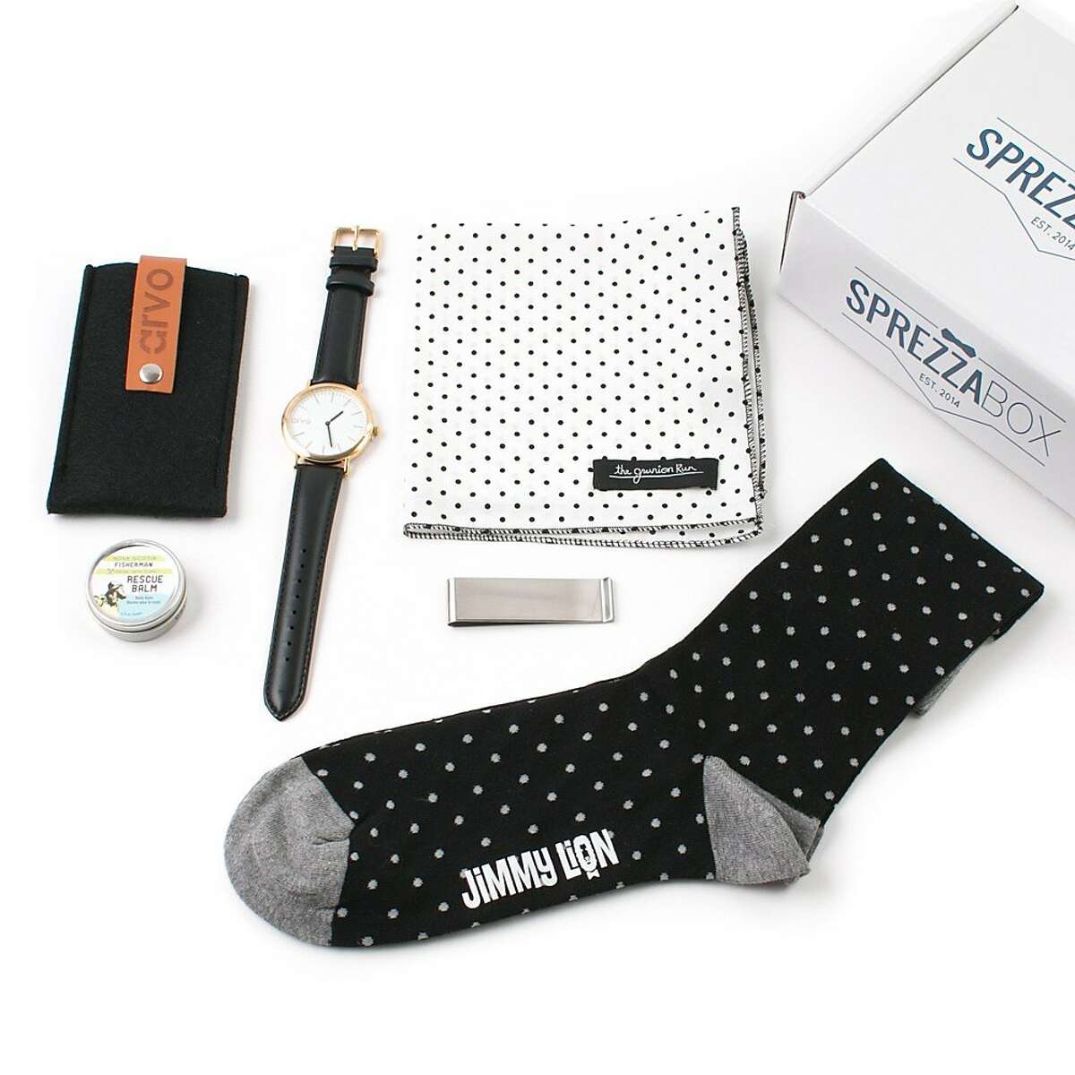 Sprezzabox. At $28 per month, Sprezzabox promises to upgrade your style with ties, watch straps, and shoehorns.