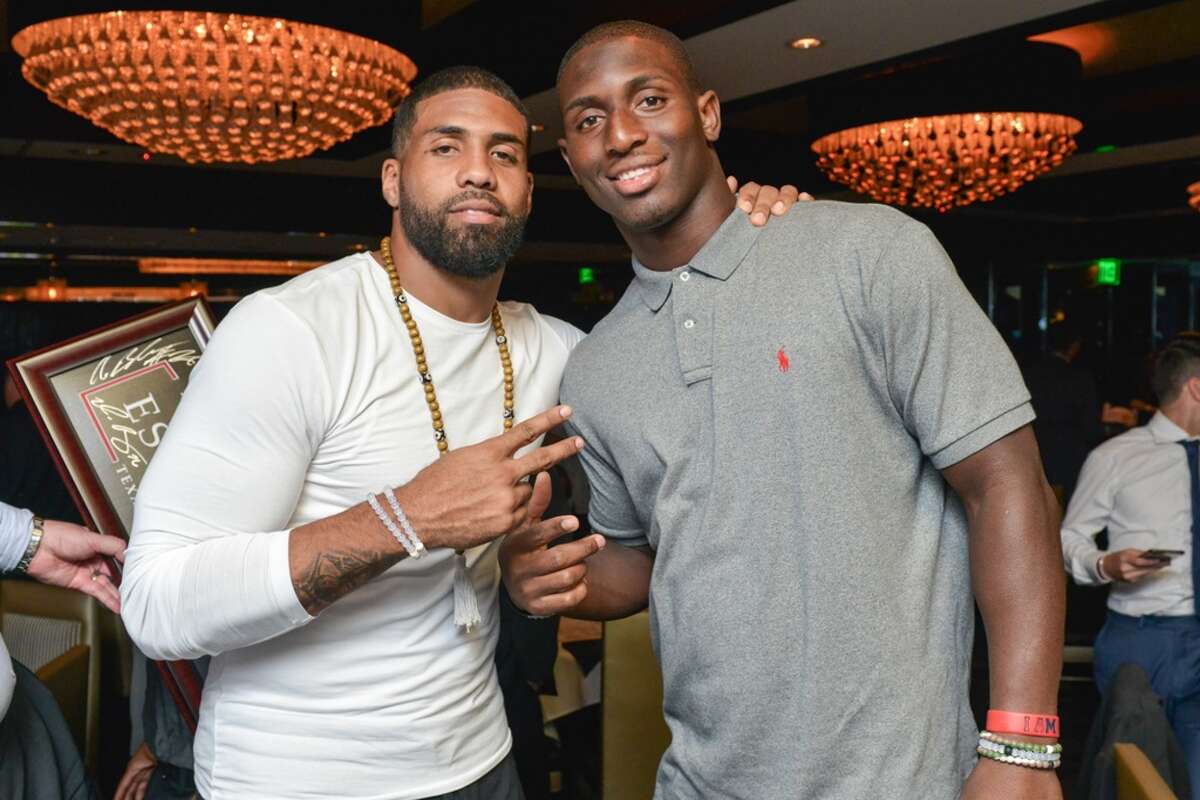 Arian Foster, Alfred Blue The Arian Foster Foundation hosted a fundraising event with Houston Texans teammates at Morton's Steakhouse in the Houston Galleria.