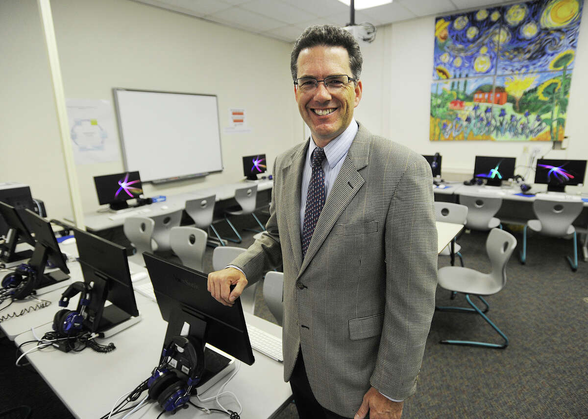 Principal Chris Weiss, one of five national finalists for the Bammy Award in the Innovator of the Year category, for bringing technology into the classroom at Riverside School in Greenwich, Conn. on Thursday, September 24, 2015.