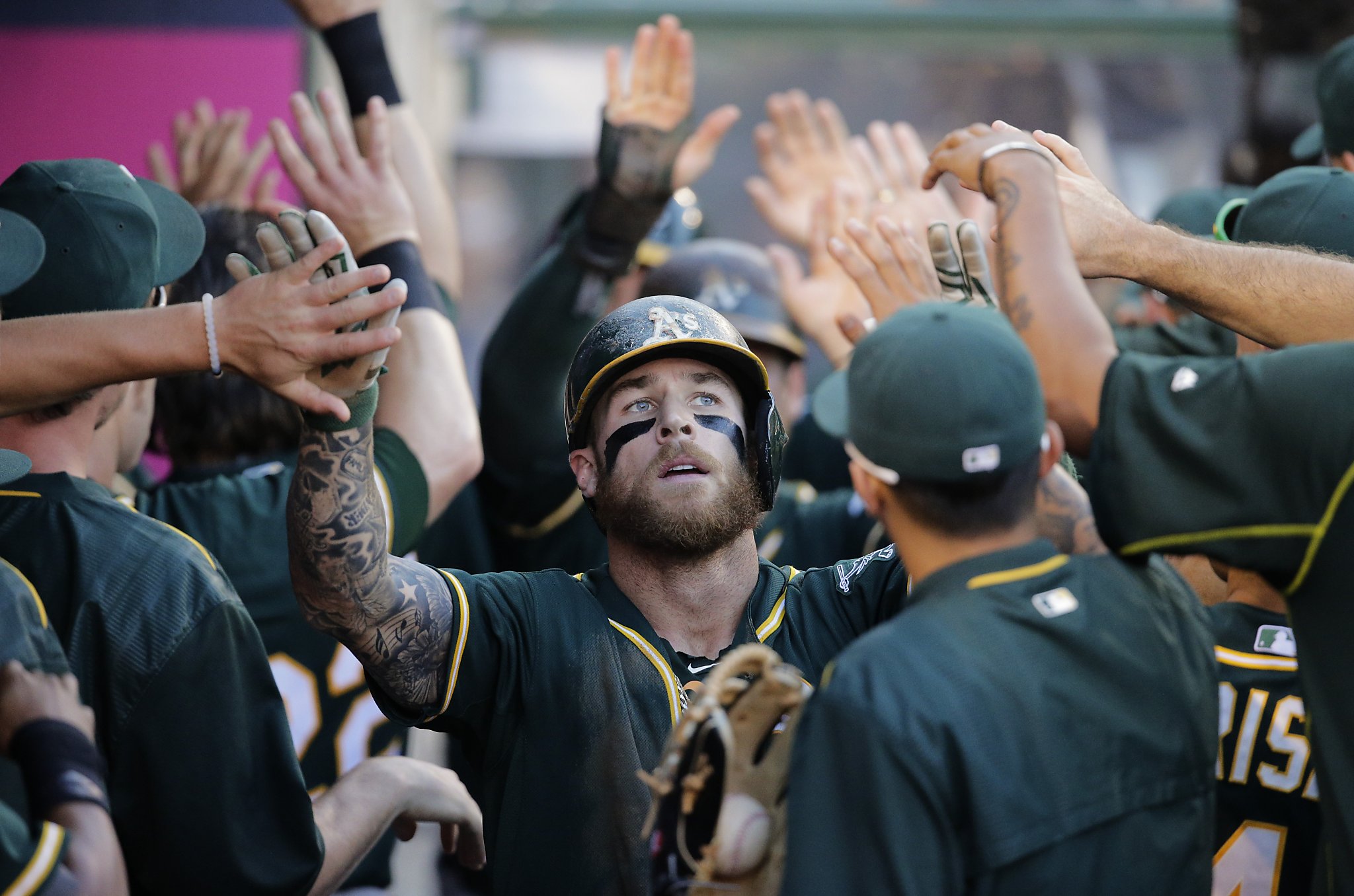 Barry Zito is content after A's 8-7 win over Angels