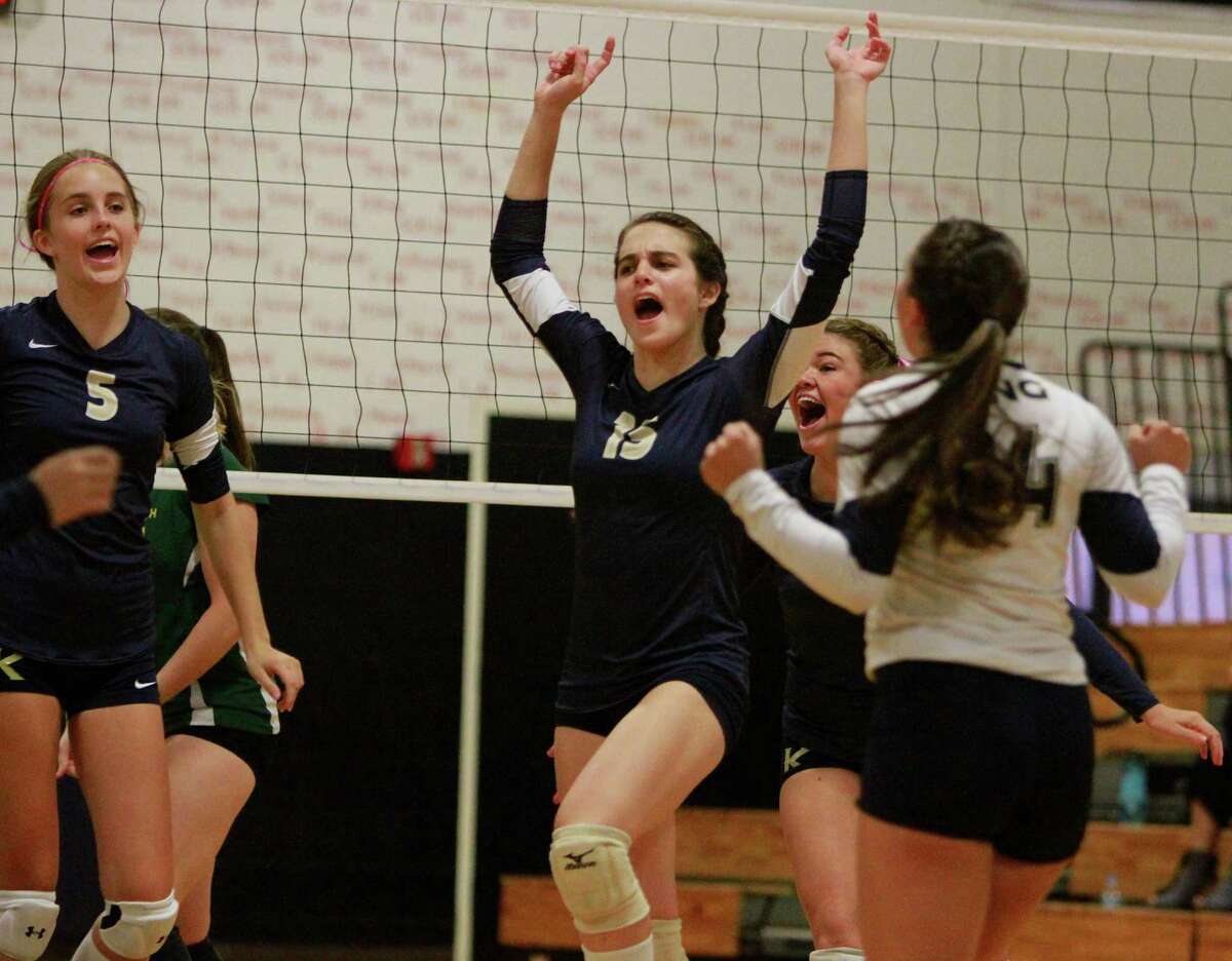 King hosted Greenwich Academy in a girls varsity volleyball match on Thursday, Oct. 1, 2015 in Stamford.
