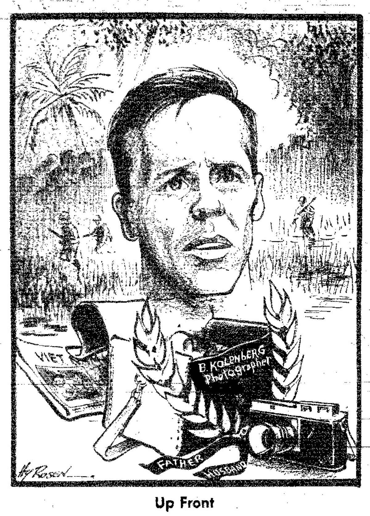 Award-winning Times Union photojournalist Bernie Kolenberg is remembered in a cartoon by Times Union editorial cartoonist Hy Rosen on Oct. 4, 1965, days after Kolenberg's death while working for the Associated Press in Vietnam.