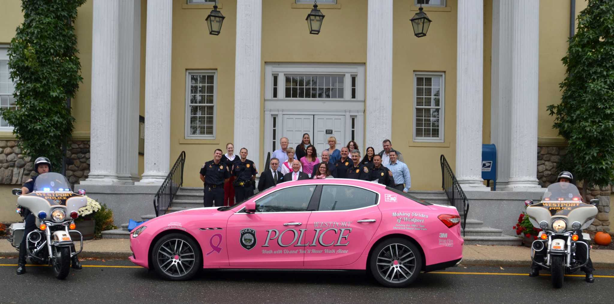 Westport‘s pink police car raising breast cancer awareness