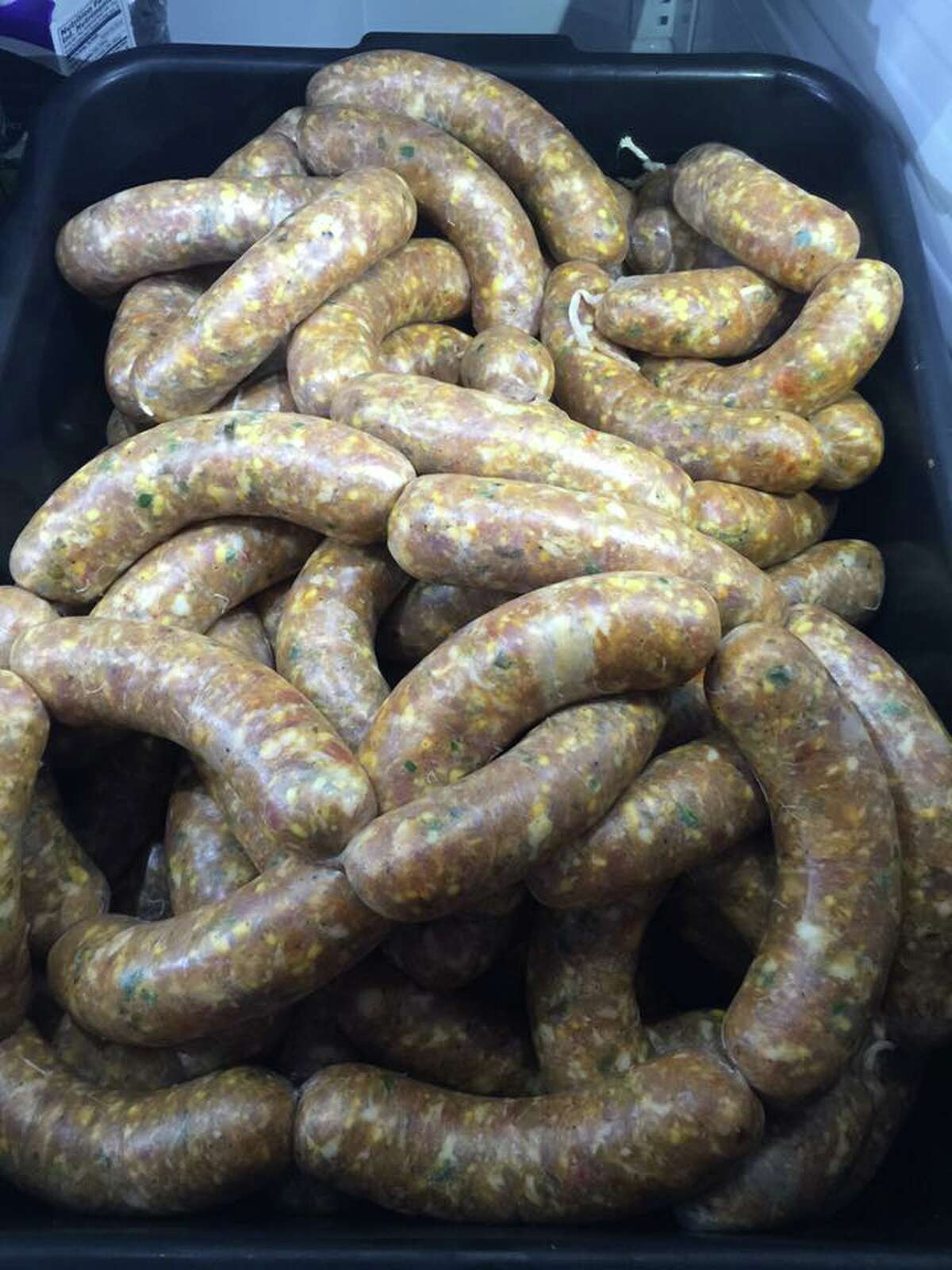 John Avila created this sausage for a pop-up at at Luke's Icehouse.
