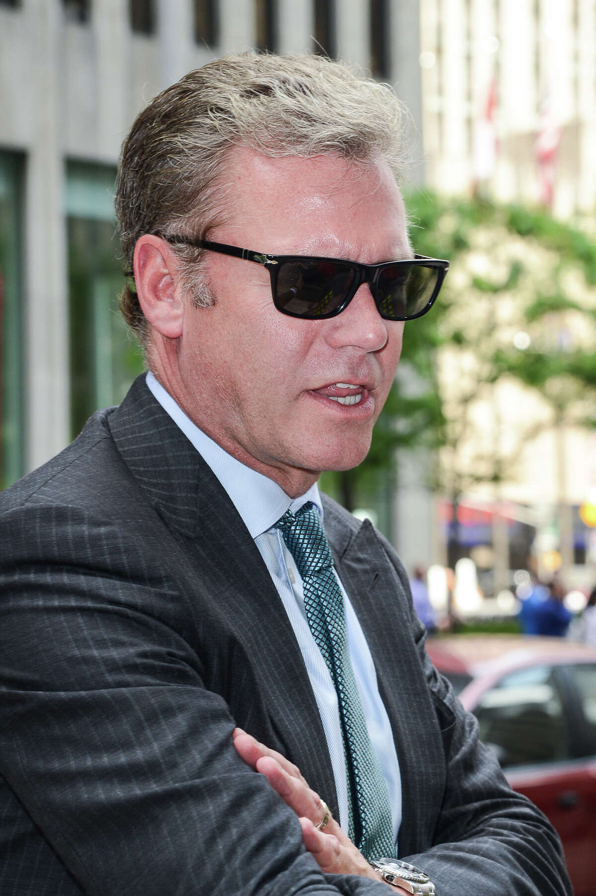 TV personality Chris Hansen leaves the Sirius XM Studios on May 30, 2013 in New York City.