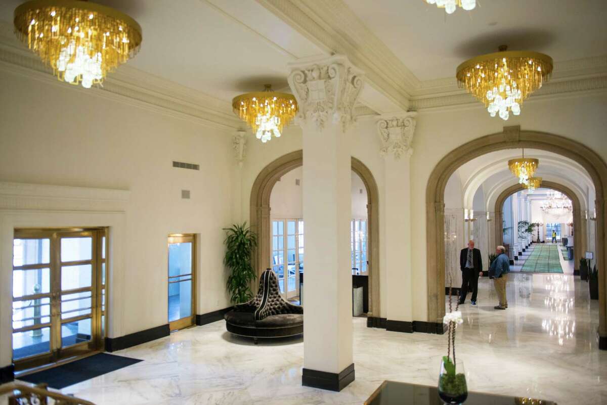 The lobby at St. Anthony Hotel in downtown San Antonio on Friday, October 2, 2015. The hotel was recently renovated after being purchased by new owners in 2012. The hotel will have a grand reopening Nov. 19.