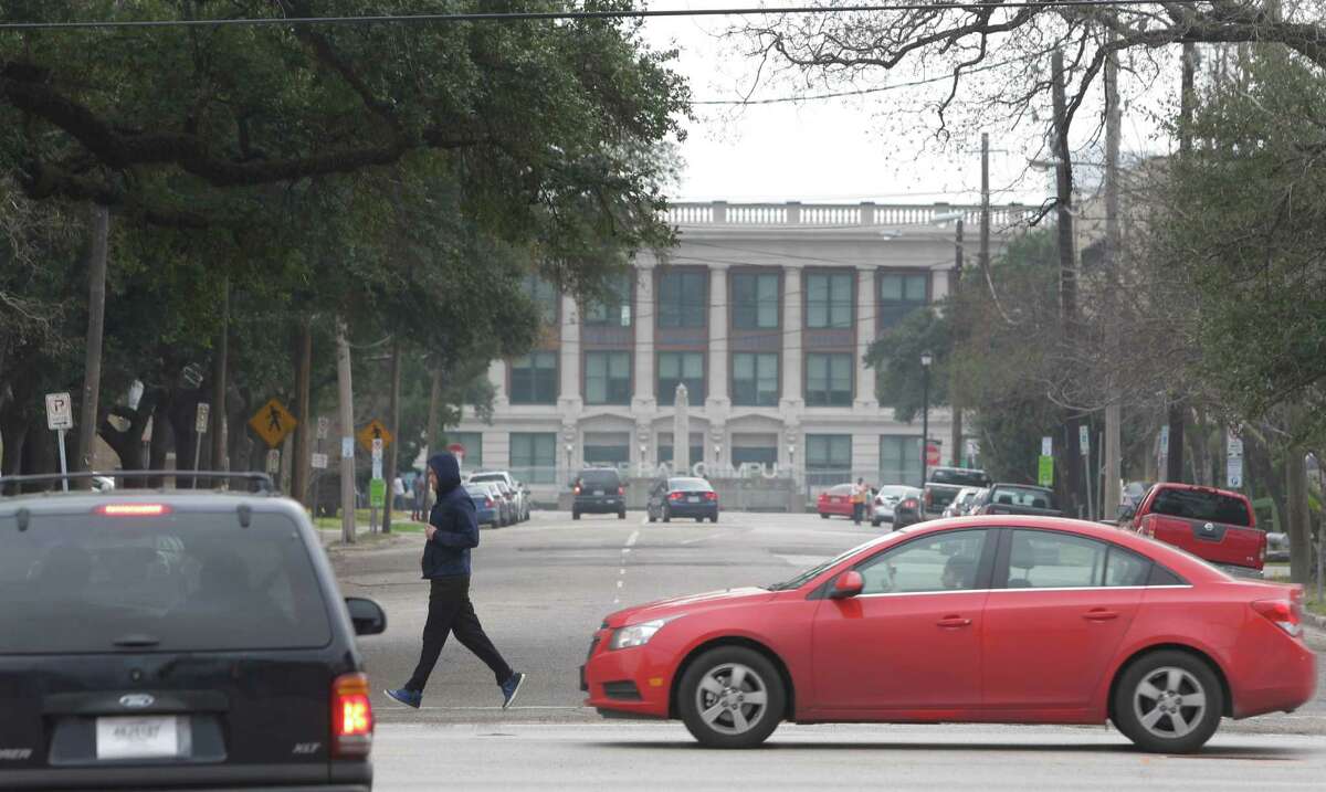 View along Caroline Street near Elgin looking toward Houston Community College. ( Melissa Phillip / Houston Chronicle )