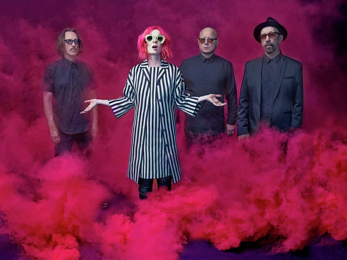 Rock band Garbage, from left, is Butch Vig, Shirley Manson, Steve Marker and Duke Erikson.