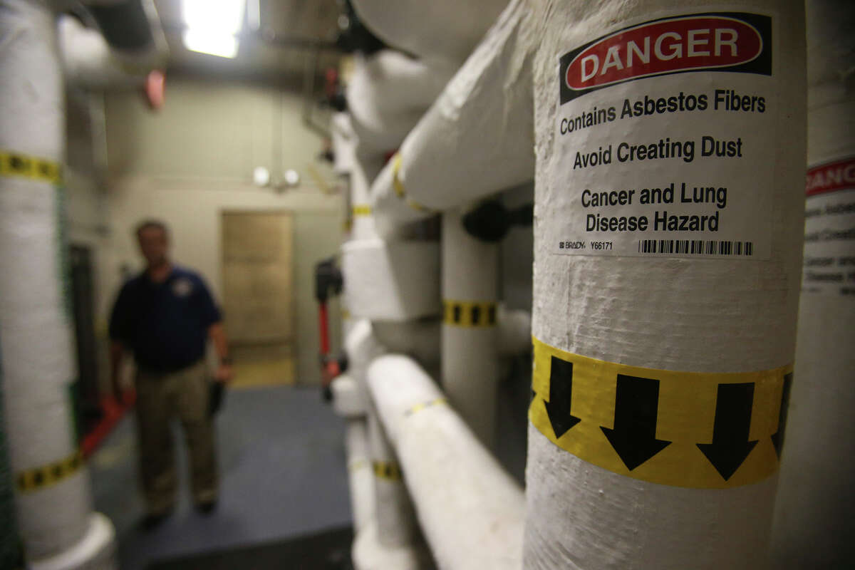 Asbestos in the engineering room is another possible hazard in the John H. Wood, Jr. Federal Courthouse.