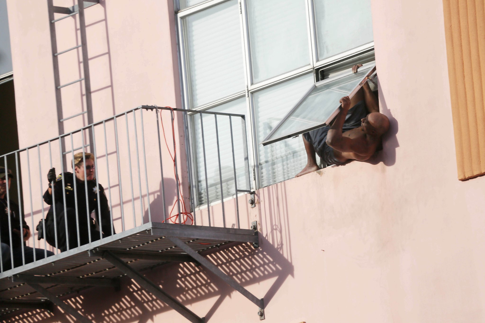 SF cops use cat to coax suicidal man off ledge