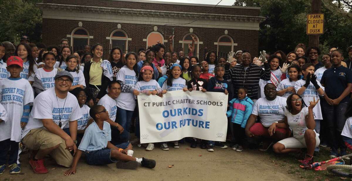 The first annual Bridgeport charter school community clean up held in 2014.