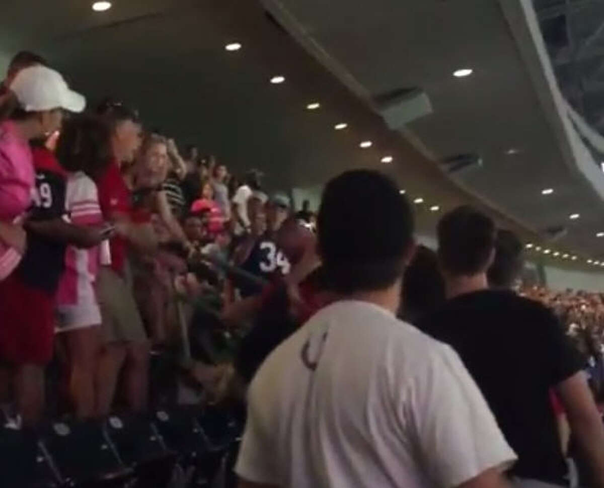 Houston Texans fan fight at NRG Stadium caught on camera during Colts game