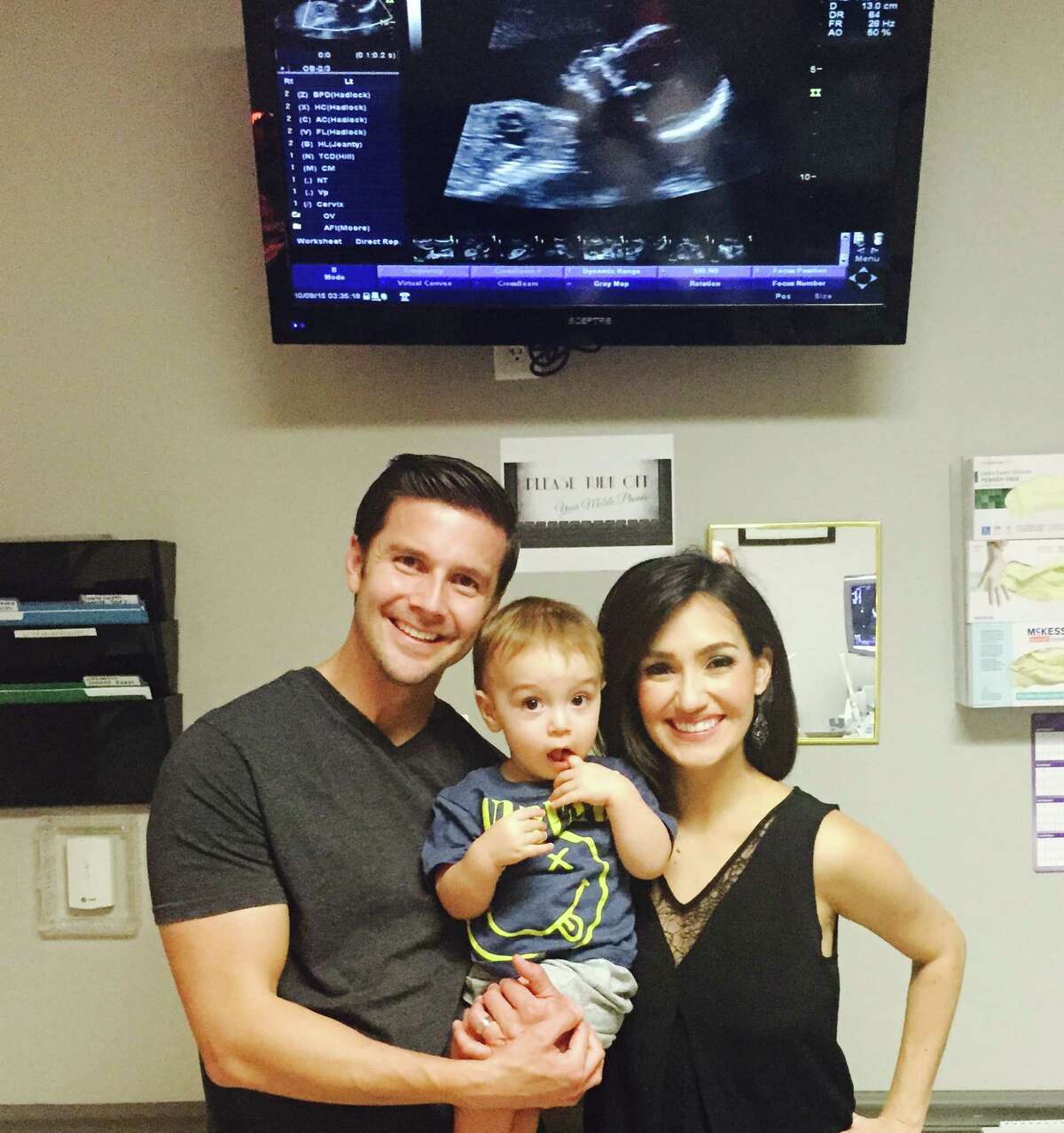 KSAT-TV anchor Isis Romero, her husband, KENS anchor Phil Anaya, and son, Elijah, together in the doctor's office under their baby's sonogram: It's a boy! Click on to see photos of your favorite San Antonio anchors and their kids.
