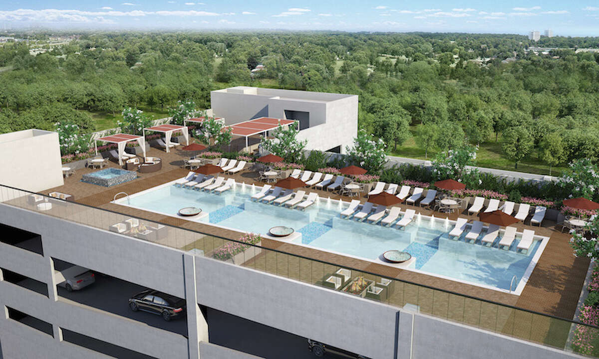 A rooftop pool is among the planned amenities at Sterling Northgate, a 750-bed student housing project being developed by the Dinerstein Cos. near the Texas A & M campus.