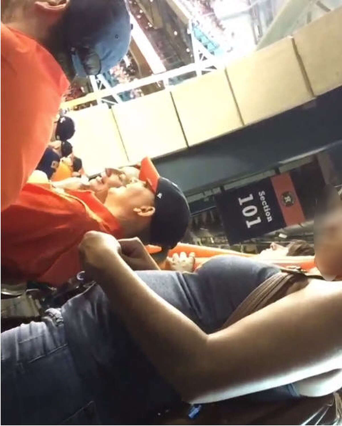 A short video posted by UFC fighter/baseball fan Derrick "the Beast" Lewis appears to show a woman in section 101 of Minute Maid Ballpark snorting something during the Houston Astros' Oct. 11 ALDS game versus the Kansas City Royals. The video raised eyebrows around the internet.
