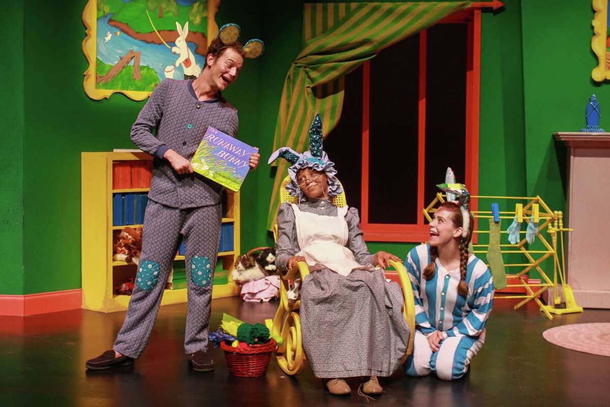 Michael Chiavone stars as the Mouse, Maryann Williams as the Old Lady, center, and Shanae'a Moore as the Bunny﻿﻿ in "Goodnight Moon."﻿