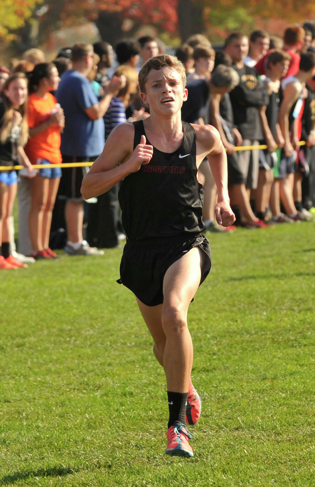 FILE PHOTO: Ridgefield's Gabe Altopp comes in tenth during the FCIAC boys varsity cross country championships at Waveny Park in New Canaan, Conn., on Thursday, Oct. 17, 2013.