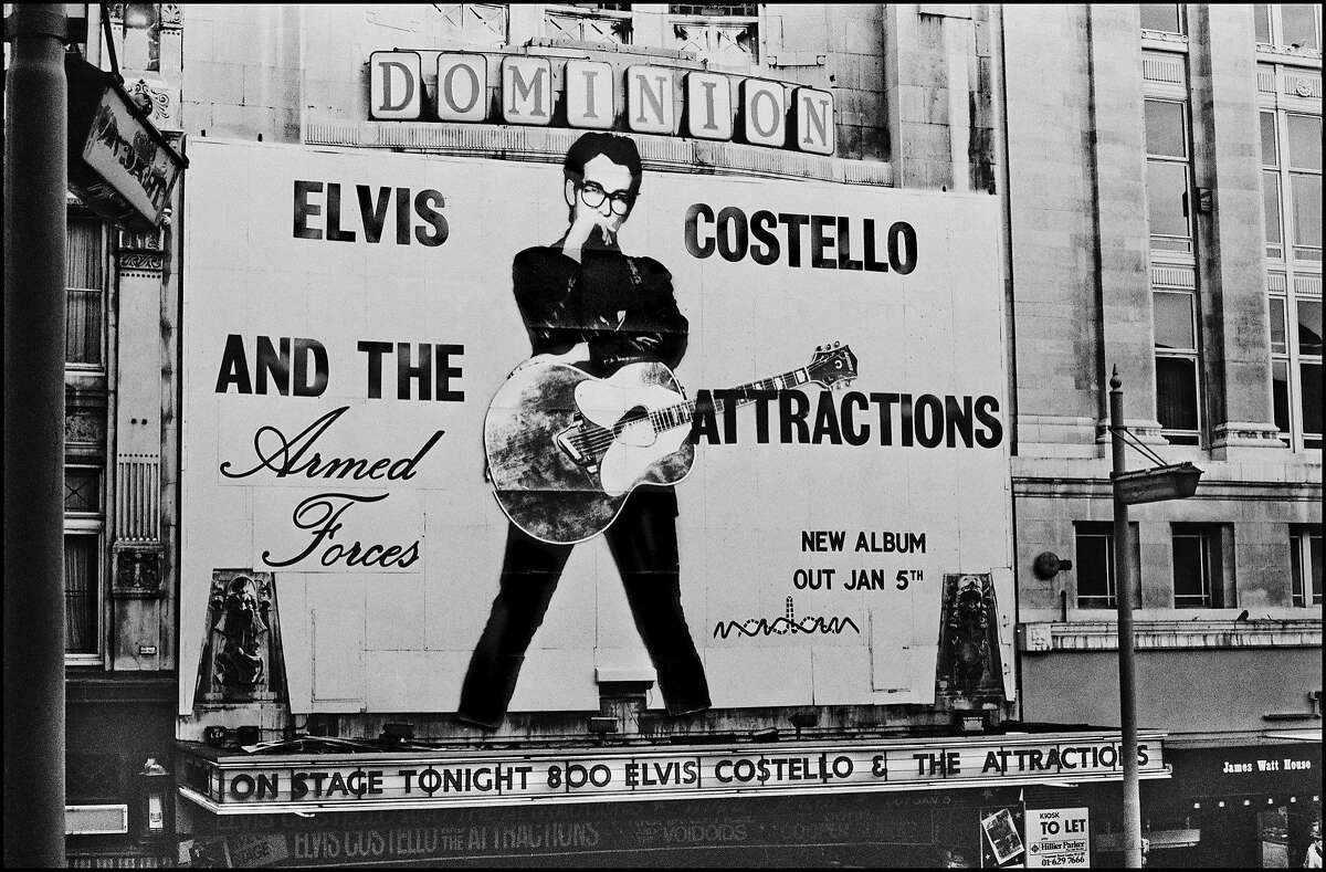 A photo from  Elvis Costello's "Unfaithful Music" shows a London theater before the release of the 1979 album "Armed Forces."