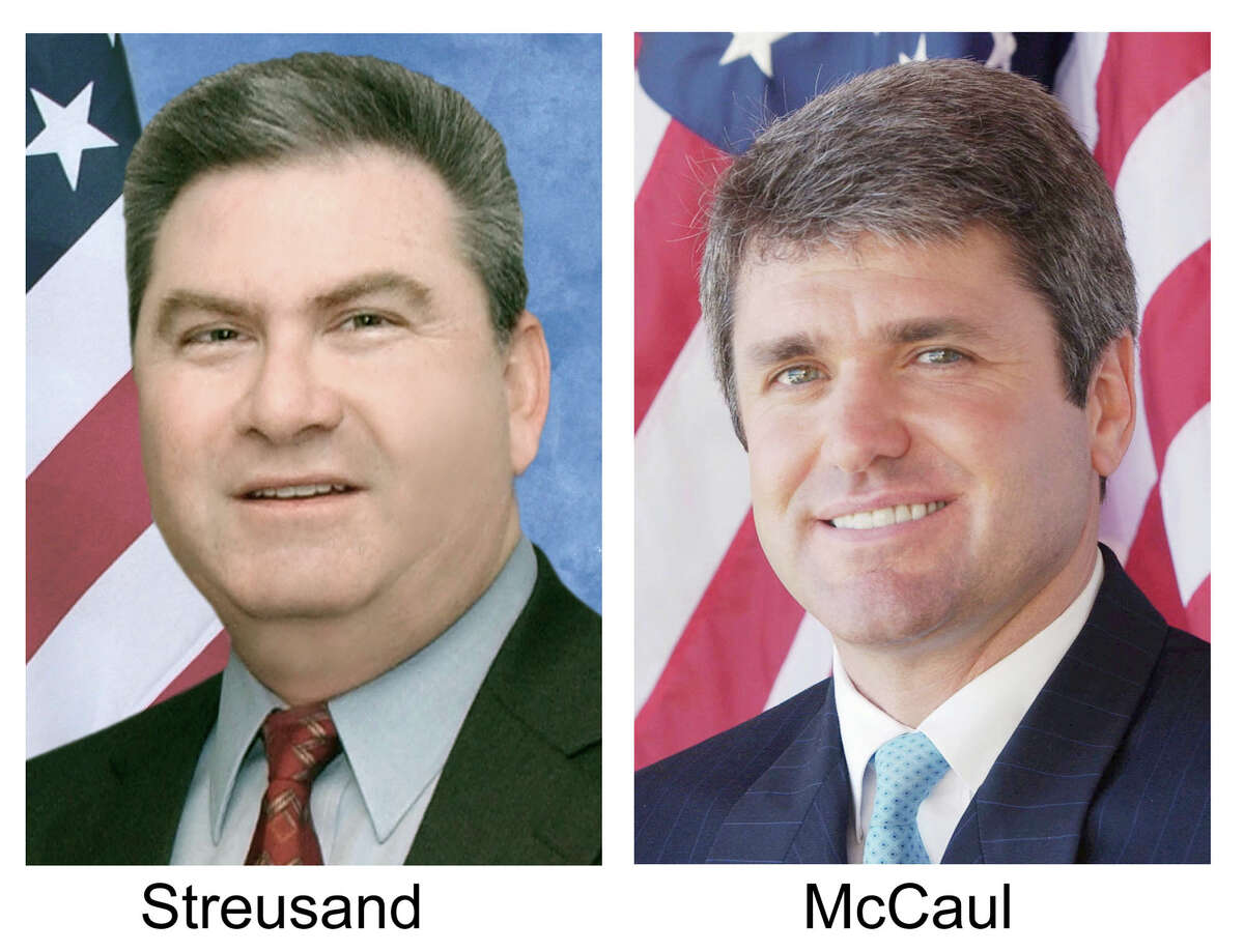 These are undated photos of Republican rivals Ben Streusand and Michael McCaul, who have spent more money to win the District 10 congressional seat than any other political race in the country - and they're just getting started. So far, the competitive pair has combined to spend $2.6 million and is looking to raise more money as they head into a competitive runoff which will determine who will represent the district that stretches from Austin to Houston. There is no Democratic contender in the Republican-leaning district, which was redrawn during Texas' contentious midterm redistricting battle. (AP Photo). HOUCHRON CAPTION (03/27/2004-2-STAR): Mike McCaul says Streusand didn't vote for Bush (NOT PICTURED) in the 2000 primary. HOUCHRON CAPTION (04/04/2004): Mike McCaul. Election 2004: A guide to the runoffs. HOUCHRON CAPTION (04/04/2004): Ben Streusand. Election 2004: A guide to the runoffs. HOUCHRON CAPTION (04/11/2004): McCaul.