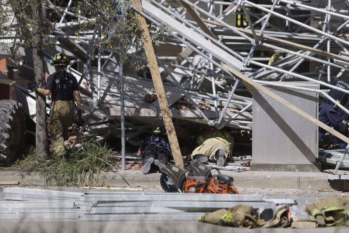 Construction scaffolding collapses near Minute Maid Ballpark; several ...