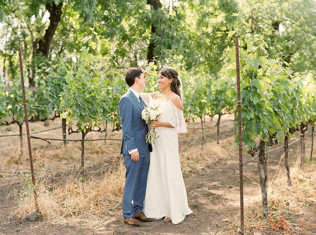 Chasa Toliver and Sebastien Leger wed at St. Helena Catholic Church with a reception at Farmstead Long Meadow Ranch and Winery.