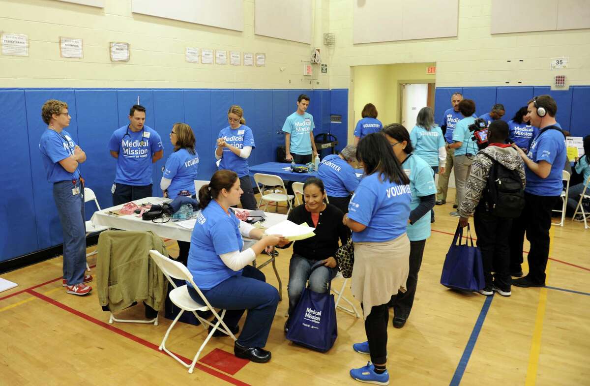 St. Vincent's held its first "Medical Mission at Home" at Cesar Batalla School in Bridgeport, Conn. on Saturday October 17, 2015. Volunteer medical staff and associates offered medical exams and podiatry services, behavioral health services, connections to community providers, follow-up care, and more. All services were offered free to individuals 18 years and older, and no insurance was required.