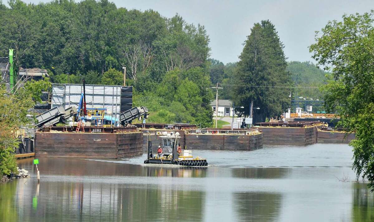 Wharf area on the Champlain Canal at the GE Hudson River Processing Facility Tuesday July 28, 2015 in Fort Edward, NY. (John Carl D'Annibale / Times Union)