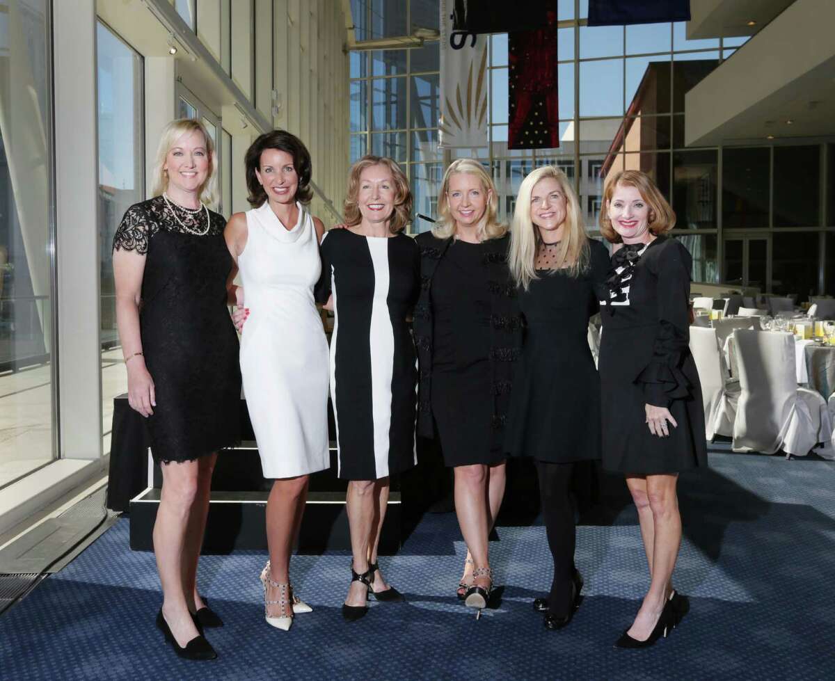 Chairs Angie Hollaway, Julie Oliver, Executive Director June Christensen, Karen Turner Smith, Kimberly Miller and Amy Miller at the Society for the Performing Arts Fall Luncheon at the Hobby Center for the Performing Arts.