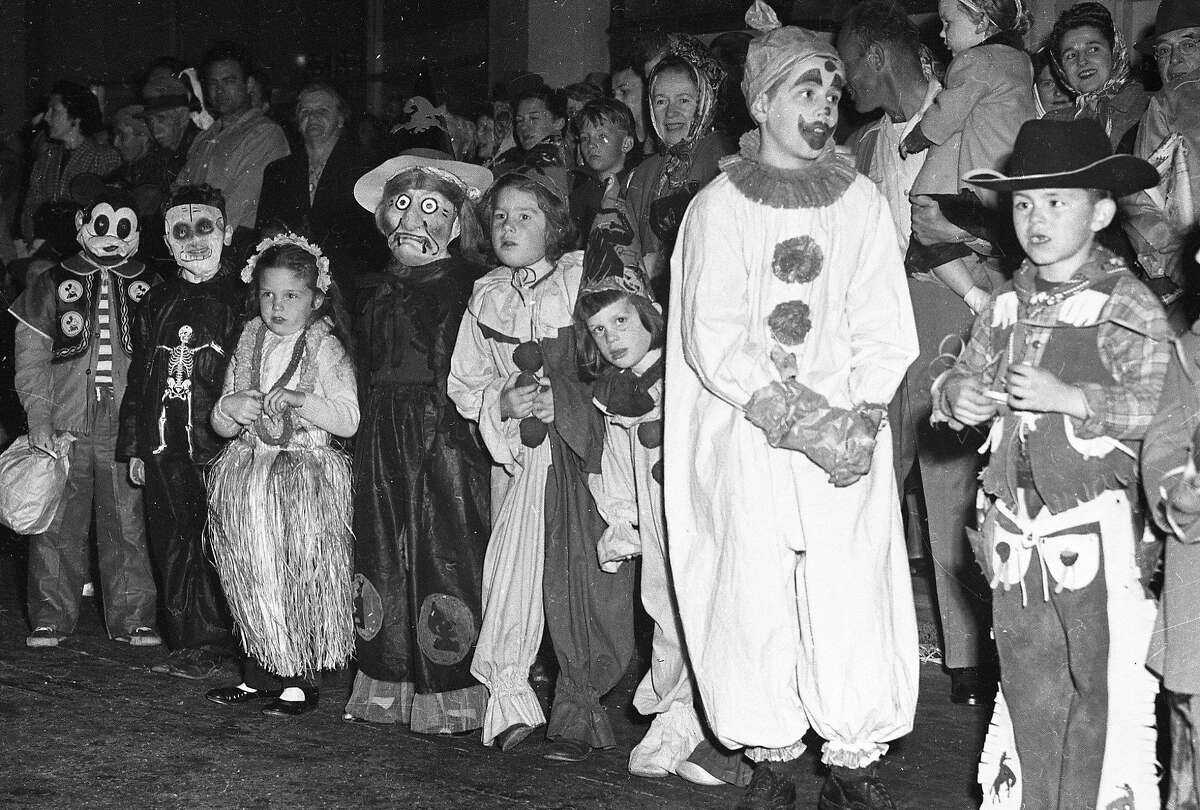 Oct. 31, 1948: A scene from Halloween in San Francisco in 1948.